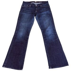 7 For All Mankind Bootcut Jeans Womens 30 Blue Denim Cotton Stretch Dark Wash